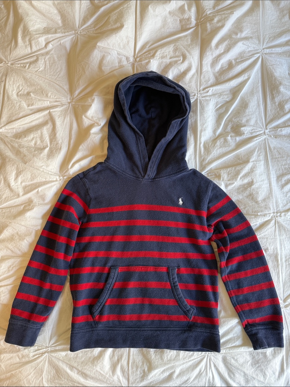 Polo by Ralph Lauren Boy’s Navy and Red Striped Hoodie, size 7